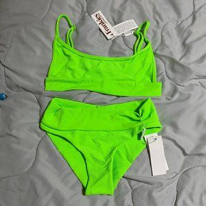 NWT Frankies Bikini acid green gavin swimsuit set